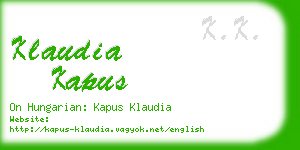 klaudia kapus business card